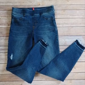 SPANX Denim Distressed Ankle Jean Blue Size Medium